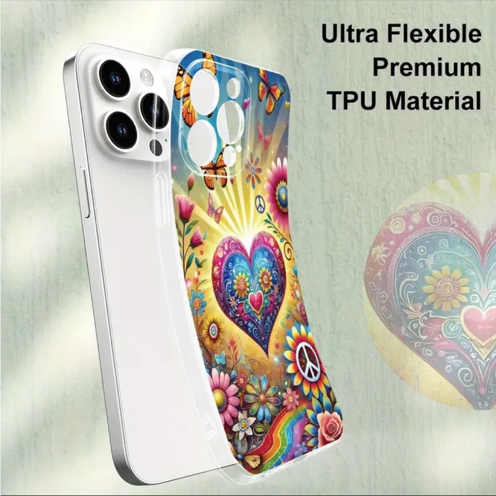 iPhone 16 Pro / 16 Pro Max Phone Case Peace Rainbow  Shockproof Soft TPU Case - Picture 6 of 6